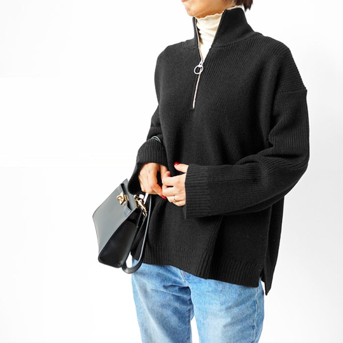 Vincent et Mireille > HALF ZIP KNIT / ハーフジップ ニット | ＆MORE