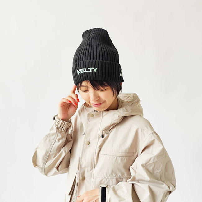 < KELTY > エンブロイダリー ロゴ ニット / ニットキャップ