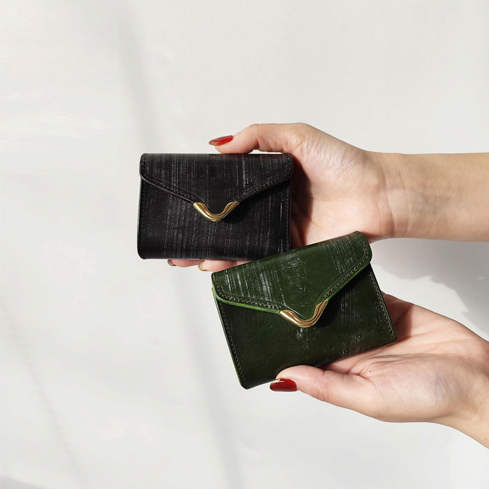 ドレスヒッピー ミンク コンパクト ウォレット　カスタム品 DRESS HIPPY×OLD WEST PLAIN LONG WALLET BLACK/NAVY/YELLOW(ドレス