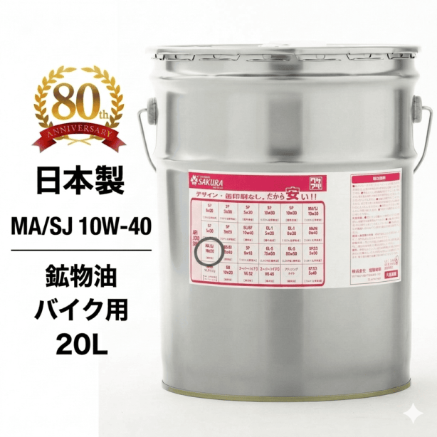 訳あり 20L ） ワケあり エンジンオイル バイク用 4サイクル 4st