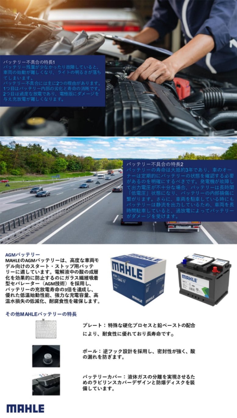 MAHLE マーレ バッテリー AGM LN4 80Ah 800A (Black Case
