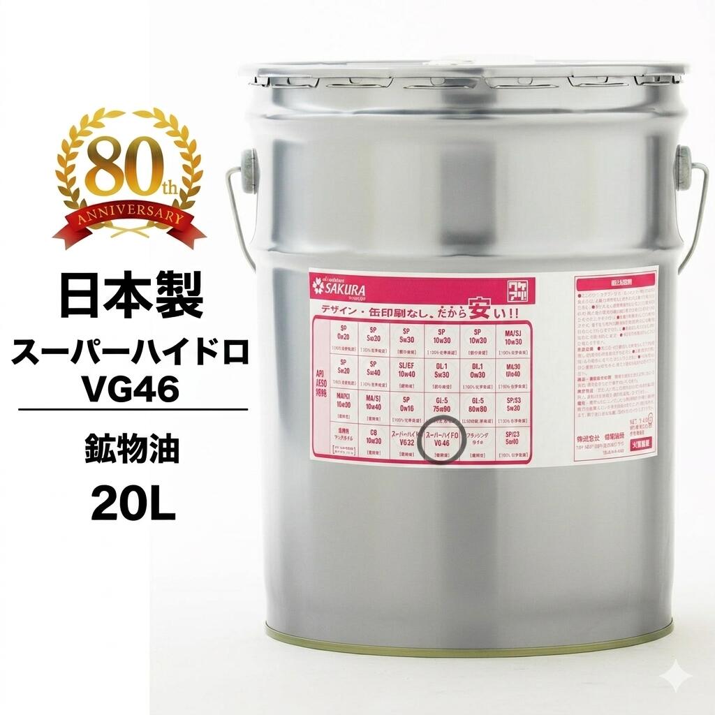 訳あり 油圧作動油 20L ） ワケあり スーパーハイドロ 46 ( 耐摩耗性