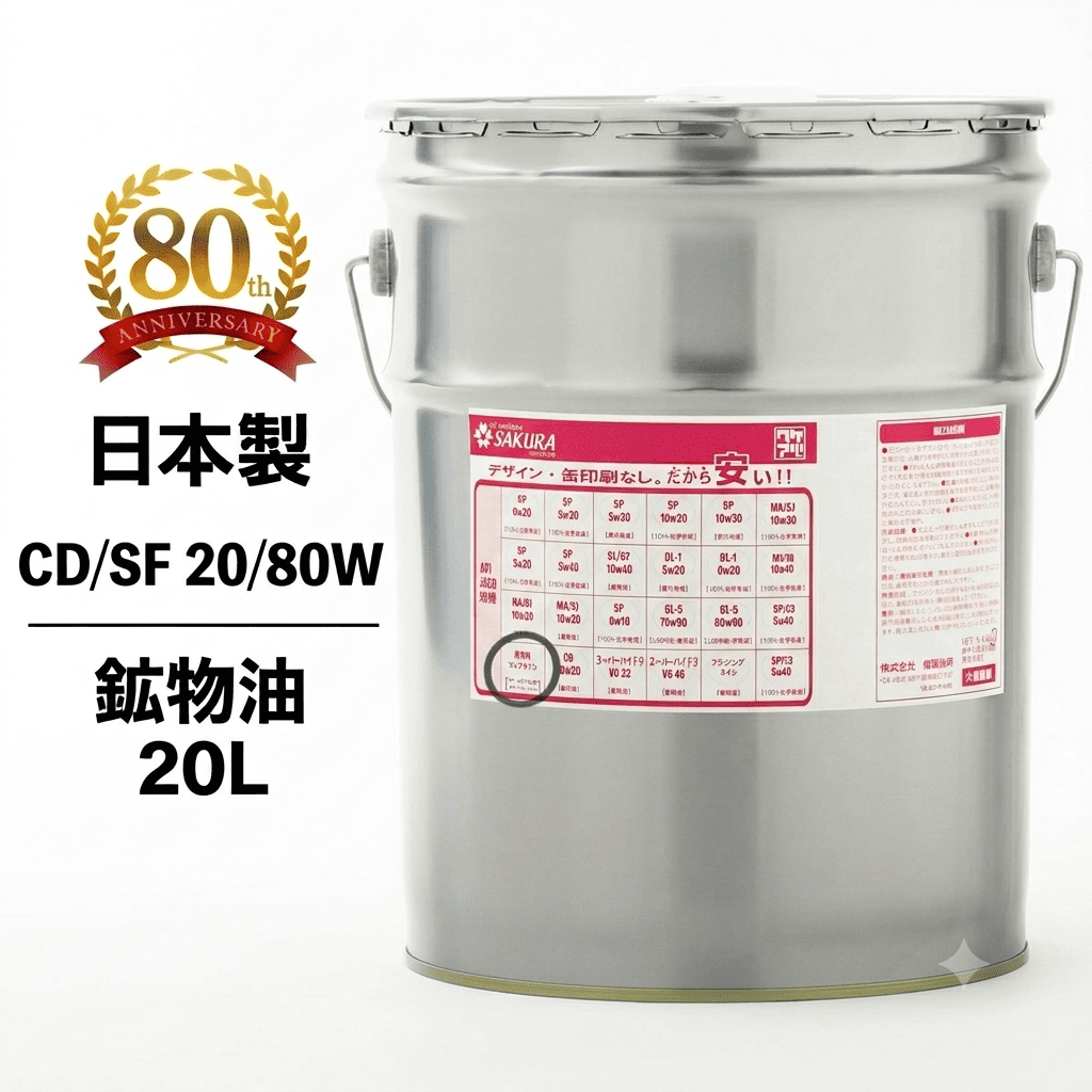 訳アリ エンジンオイル 8L(手渡しのみ) 訳あり 20L ） ワケあり 農機用 マルチオイル API CD-SF SAE 20-80W