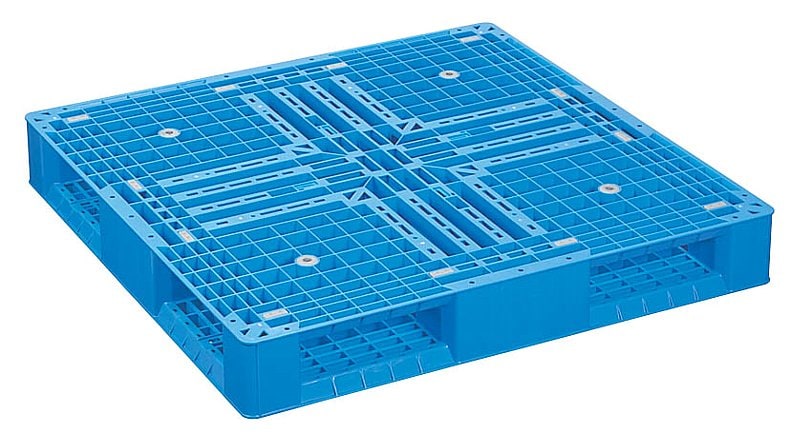 プラスチックパレット 1100mm x 1100mm 15枚 プラスチックパレット LM-1111 1100×1100×150Hmm 両面四方差し 青物流