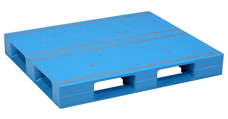 プラスチックパレット AZFD-1210FE 1200×1000×150Hmm 片面四方差し 青