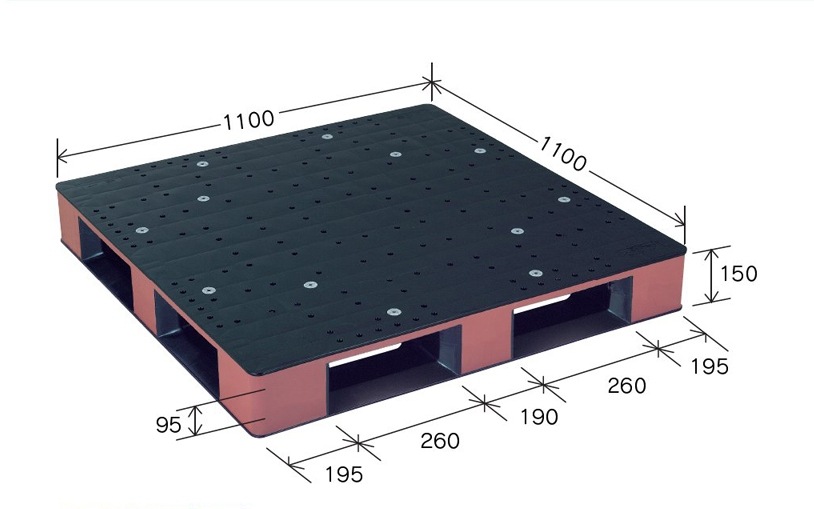 プラスチックパレット HB-D4・1111SC 1100×1100×150Hmm 片面四方差し