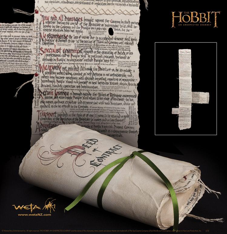 ホビットビルボの契約書 フルサイズレプリカ WETA TENZAN | ホビット 思いがけない冒険 ビルボ・バギンズの契約書
