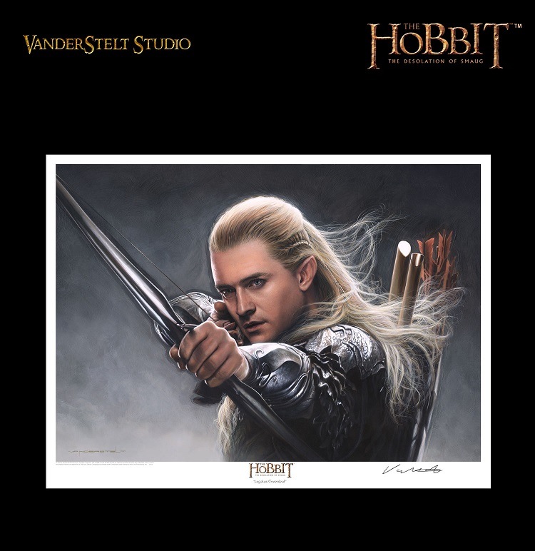 ホビット竜に奪われた王国 　リトグラフ　木製フレーム付き WETA TENZAN | 【OUTLET】 50％OFF ホビット竜に奪われた王国 レゴラス