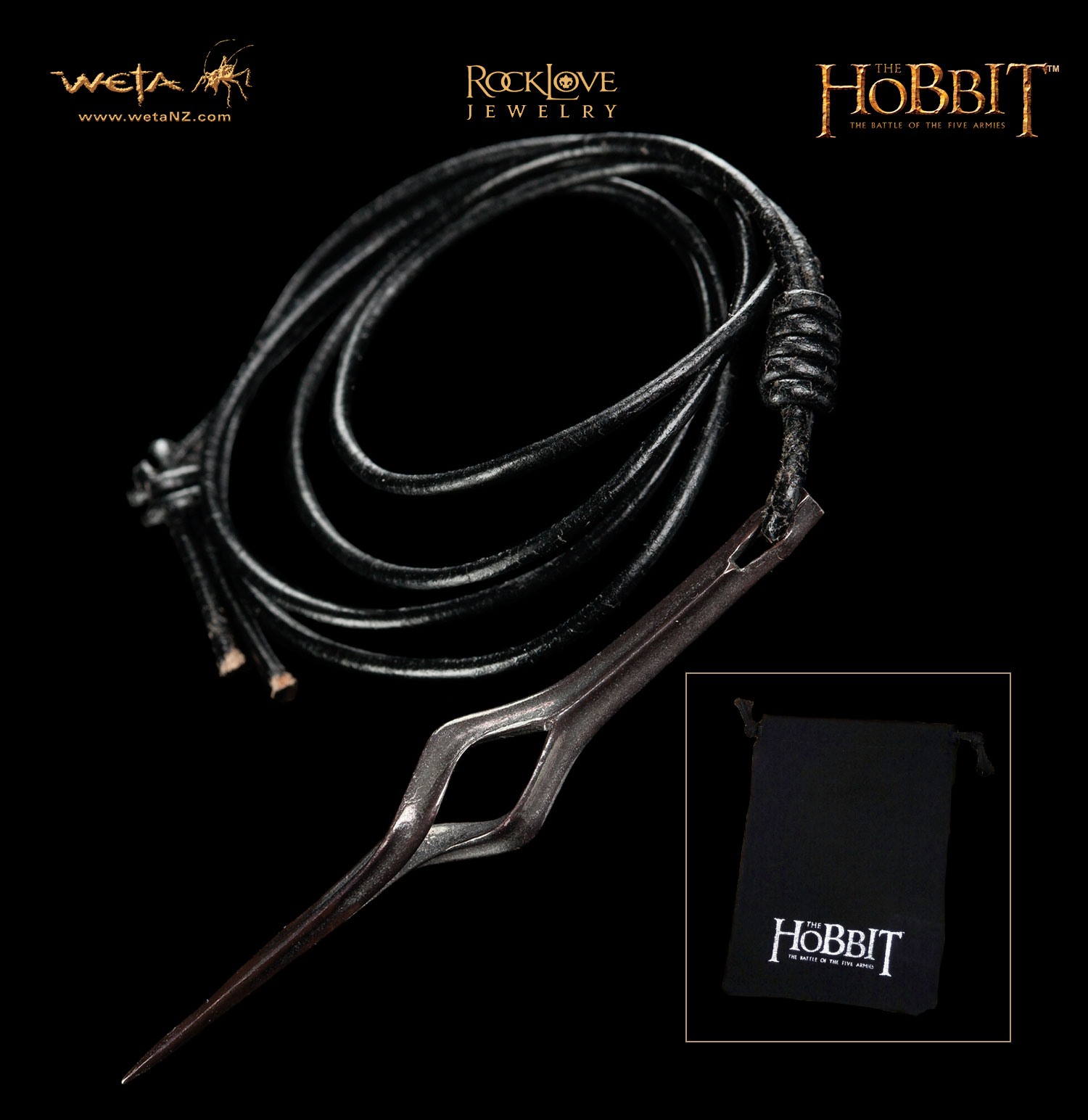 ホビット　決戦のゆくえ どんぐりのペンダント　スターリングシルバー　新品・未使用 WETA TENZAN | ホビット 決戦のゆくえ 黒い矢のペンダント 黒墨