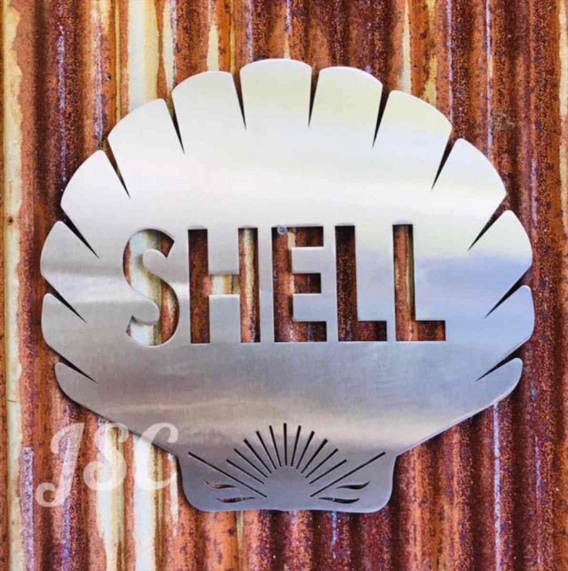 SHELL シェル ステンレス メタル 看板 サイン