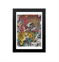 アメリカンタトゥー タイガー 虎 龍 刺青 キャンバス ポスター PT31