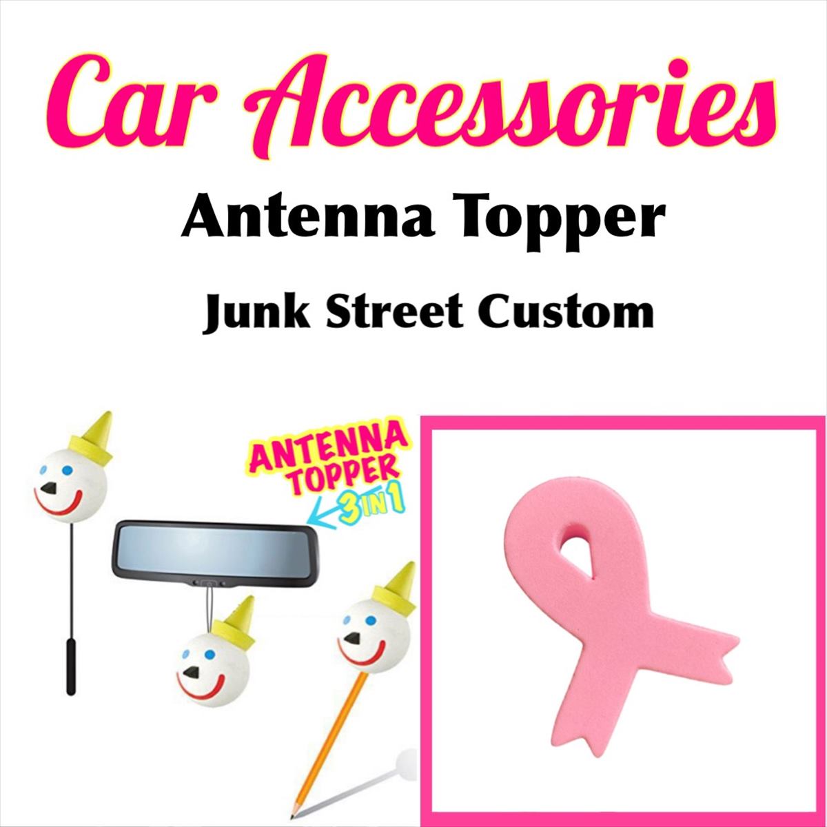 ピンク リボン アンテナボール アンテナトッパー ディズニー USDM JDM 車 関連 CAR,車外アクセサリー,アンテナトッパー