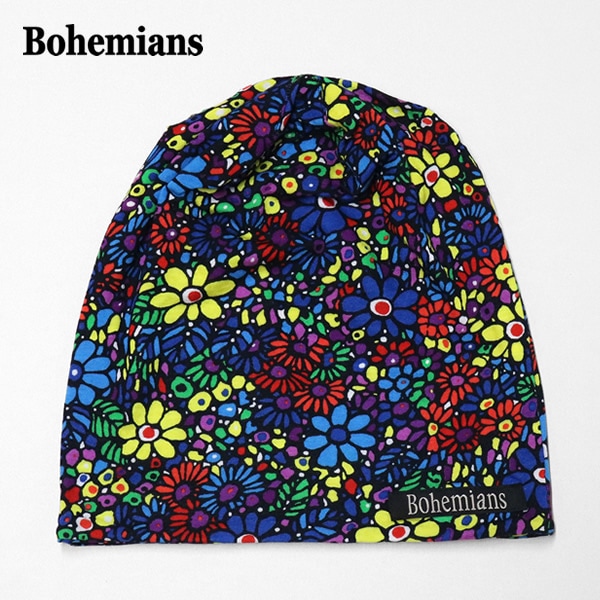 ボヘミアンズ/BOHEMIANS モザイクフラワーワッチキャップ 帽子 花柄 MOSAIC FLOWER WATCH CAP BH09 メンズ レディース【メール便可能】