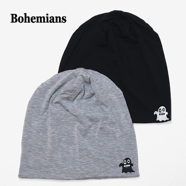 ボヘミアンズ/BOHEMIANS ボギー刺繍ソリッドベアワッチキャップ 帽子 オバケ BOGEY EMB BH09 メンズ レディース【メール便可能】