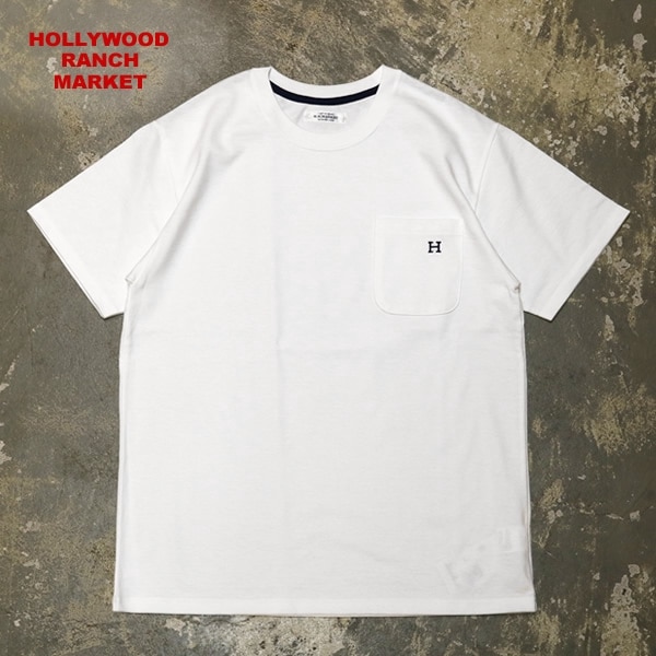 ハリウッドランチマーケット/HOLLYWOOD RANCH MARKET HエンブロイダリーポケットSSTシャツ ゆったりシルエット 半袖Tシャツ ポケTEE ハリラン 1006665 メンズ レディース【1点のみメール便可能】