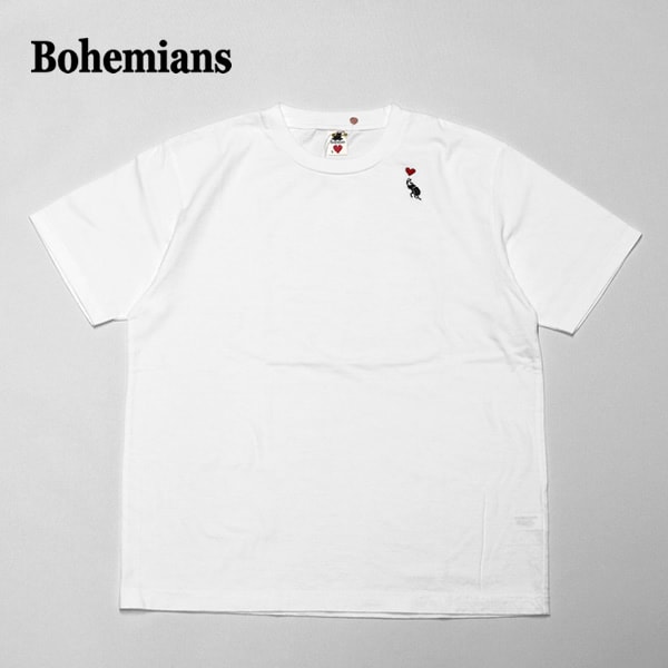 ボヘミアンズ/BOHEMIANS ビートル刺繍半袖Tシャツ ビートルハート カブトムシ BT-4H メンズ レディース【1点のみメール便可能】