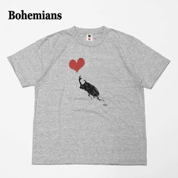 ボヘミアンズ/BOHEMIANS ビートルハート3半袖Tシャツ カブトムシ BEETLE HEART 3 S/S TEE BT-4H メンズ レディース【1点のみメール便可能】