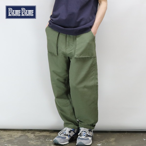 ブルーブルー Blue Blue コットンヘンプバックサテンユーティリティトラウザース 綿麻イージーパンツ ベイカーパンツ メンズ レディース 通販可能 広島市正規取扱店 J S Company