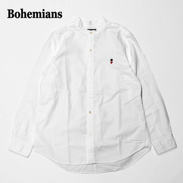 ボヘミアンズ/BOHEMIANS オックスフォードスタンドカラーシャツ バンドカラー長袖シャツ OXFORD STAND COLLAR SHIRTS BS10 メンズ レディース