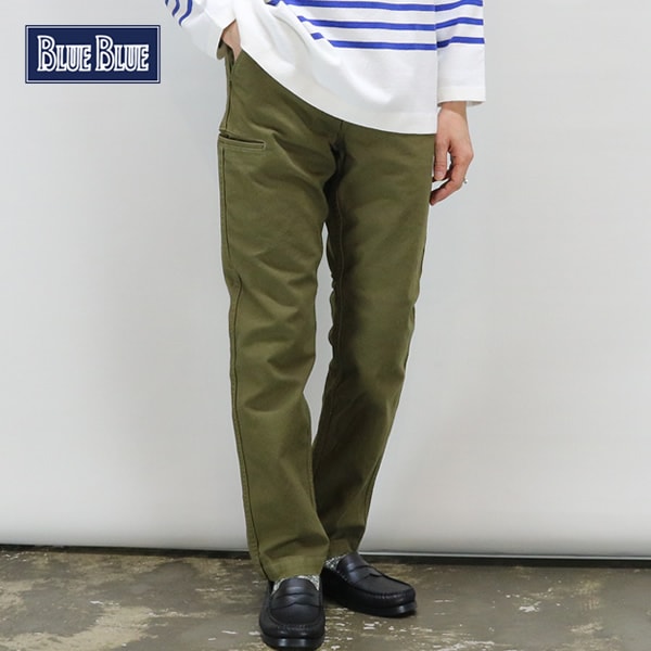 ブルーブルー/BLUE BLUE ストレッチオックス スリムロガーパンツ ストレッチパンツ 1004840 メンズ レディース