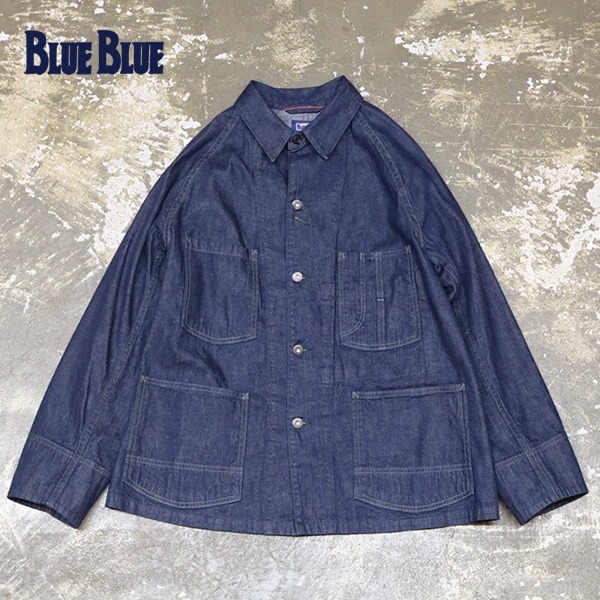 ブルーブルー/BLUE BLUE セルビッチライトデニムラグランスリーブ