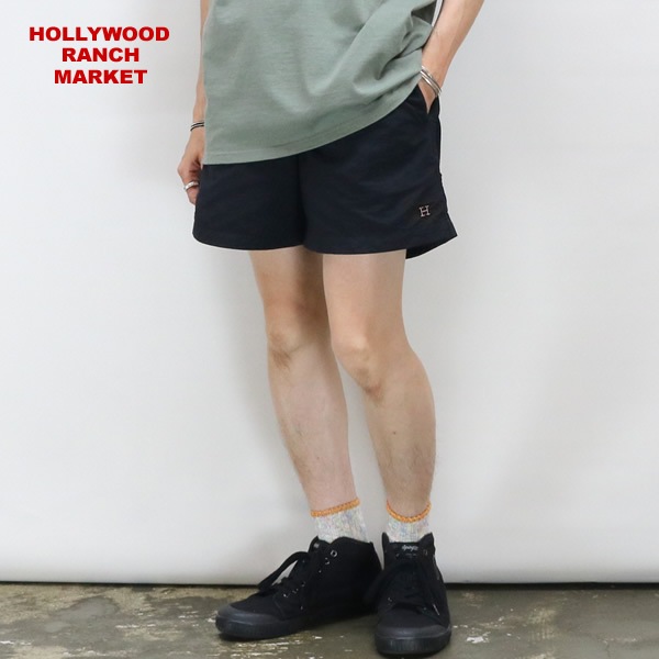 ハリウッドランチマーケット/HOLLYWOOD RANCH MARKET Hエンブロイダリーボタニカルダイドレッグスフリーナイロンショーツ ショートパンツ ハリラン 1000802 メンズ レディース