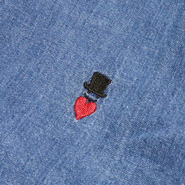 ボヘミアンズ/BOHEMIANS デニムスタンドカラーシャツ バンドカラー長袖シャツ デニムシャツ DENIM STAND COLLAR SHIRTS BS10 メンズ レディース