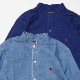 ボヘミアンズ/BOHEMIANS デニムスタンドカラーシャツ バンドカラー長袖シャツ デニムシャツ DENIM STAND COLLAR SHIRTS BS10 メンズ レディース