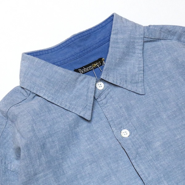 ボヘミアンズ/BOHEMIANS シャンブレーレギュラーカラー長袖シャツ ラブ&ハット CHAMBREY REG L/S SHIRTS BS100 メンズ レディース