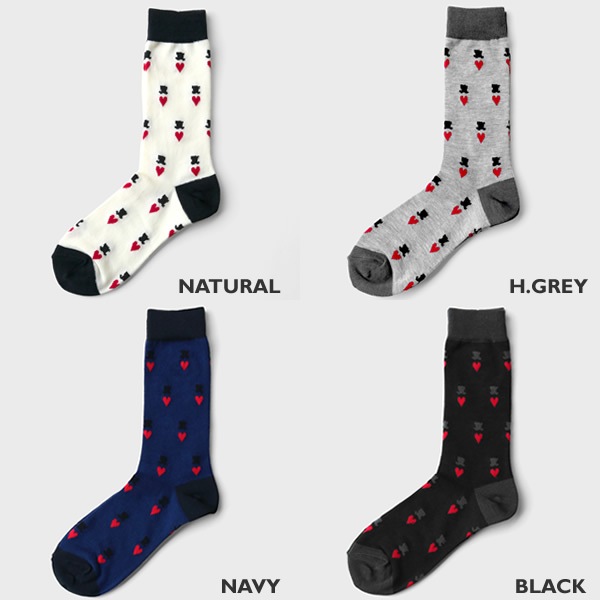 ボヘミアンズ/BOHEMIANS ラブ&ハットソックス クルーソックス 靴下 LOVE&HAT SOCKS BSX-11 レディース メンズ【メール便可能】
