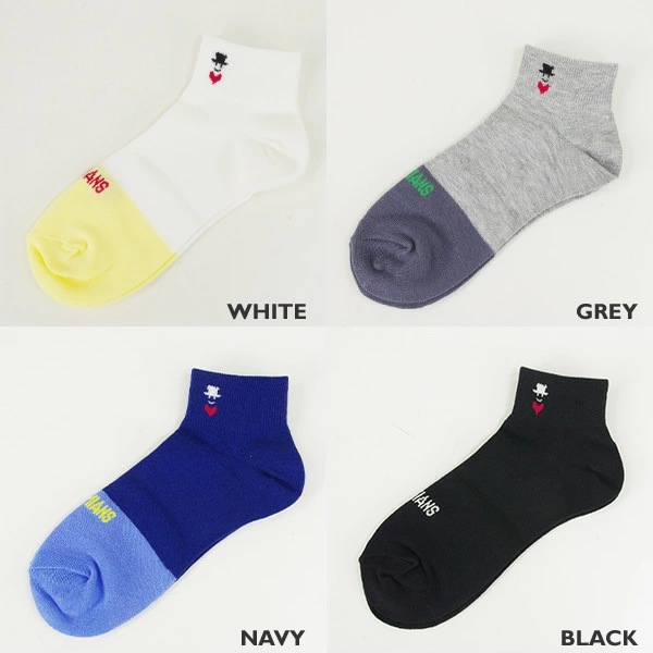 ボヘミアンズ/BOHEMIANS ツートントゥショートソックス ラブ&ハット 靴下 2TONE TOE SHORT SOCKS BSX-31 レディース メンズ【メール便可能】