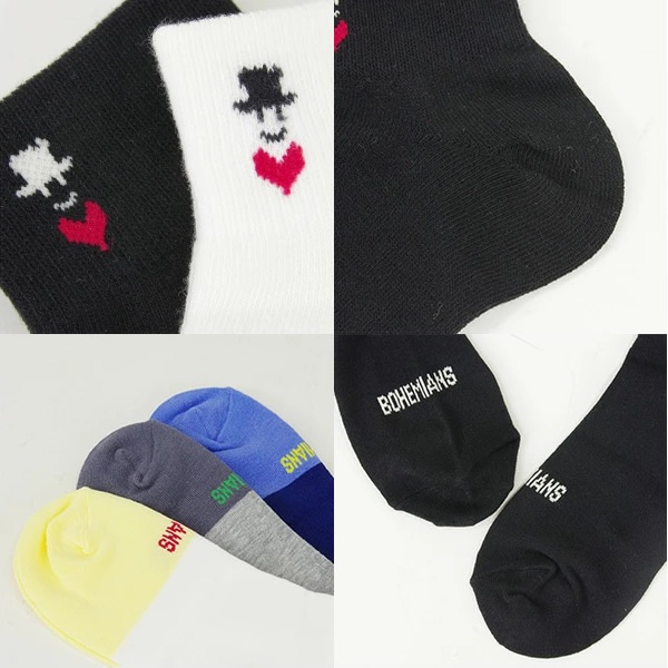 ボヘミアンズ/BOHEMIANS ツートントゥショートソックス ラブ&ハット 靴下 2TONE TOE SHORT SOCKS BSX-31 レディース メンズ【メール便可能】
