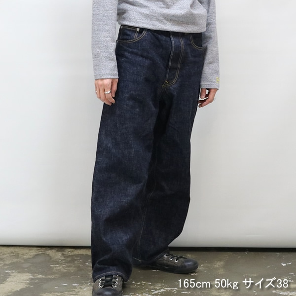 クランクプロジェクツ/CRANK PROJECTS デニムファットパンツ デニム極太ワイドパンツ FAT503D メンズ スピナーベイト/SPINNER BAIT