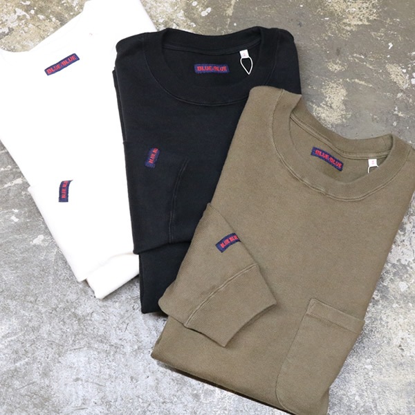 ブルーブルー/BLUE BLUE スーパーヘビー天竺クルーネックロングスリーブ 長袖Tシャツ 肉厚 ヘビーウェイト 1004854 メンズ レディース
