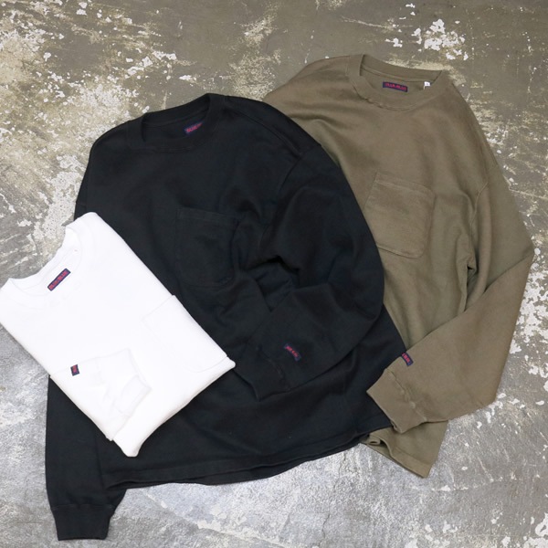 ブルーブルー/BLUE BLUE スーパーヘビー天竺クルーネックロングスリーブ 長袖Tシャツ 肉厚 ヘビーウェイト 1004854 メンズ レディース