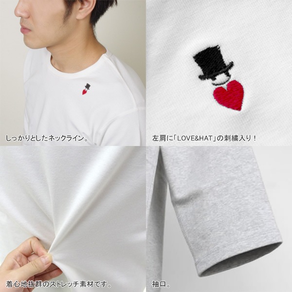 ボヘミアンズ/BOHEMIANS スパンリブクルーネックハーフスリーブTシャツ ストレッチ七分袖Tシャツ BT-50 メンズ レディース【1点のみメール便可能】