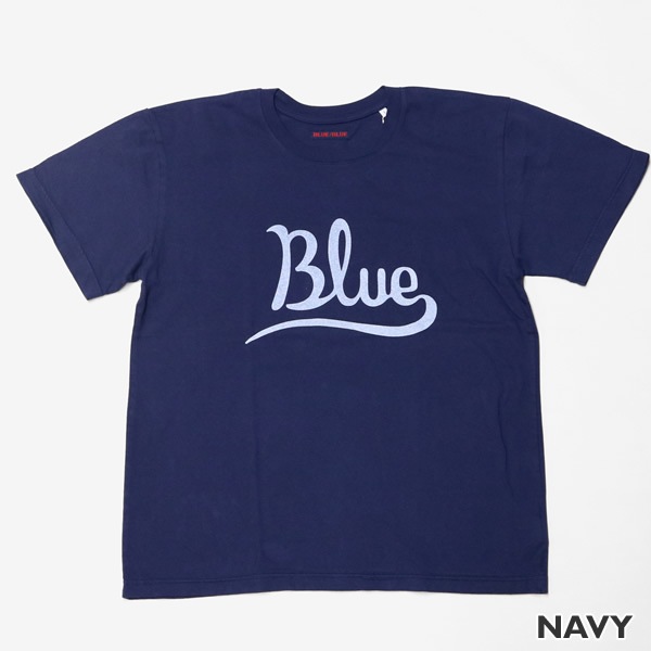 ブルーブルー/BLUE BLUE CURSIVE BLUE プリント半袖Tシャツ 1006163 メンズ レディース【1点のみメール便可能】