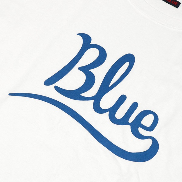 ブルーブルー/BLUE BLUE CURSIVE BLUE プリント半袖Tシャツ 1006163 メンズ レディース【1点のみメール便可能】