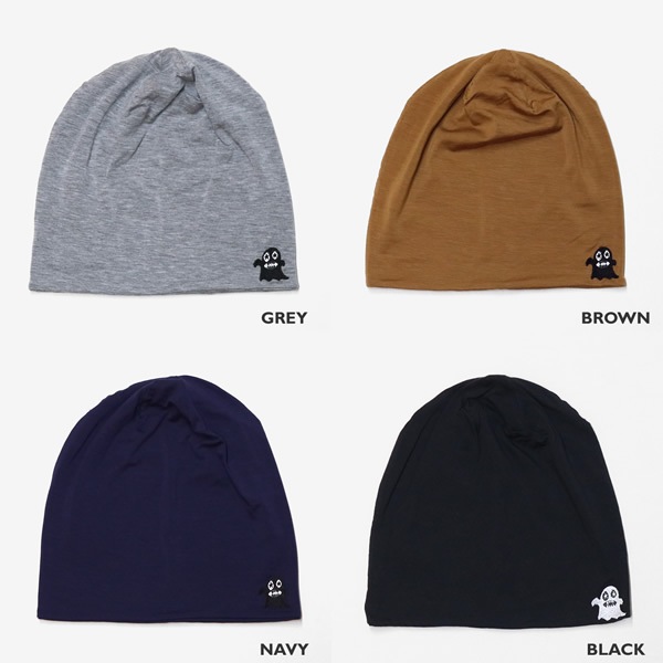 ボヘミアンズ/BOHEMIANS ボギー刺繍ソリッドベアワッチキャップ 帽子 オバケ BOGEY EMB BH09 メンズ レディース【メール便可能】