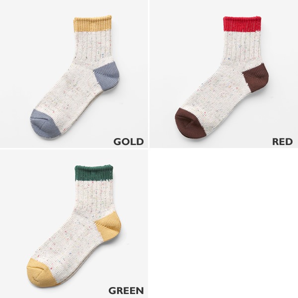 マウナケア/Mauna kea カラーネップ三面切替ソックス 靴下 206515 106515 レディース メンズ【メール便可能】