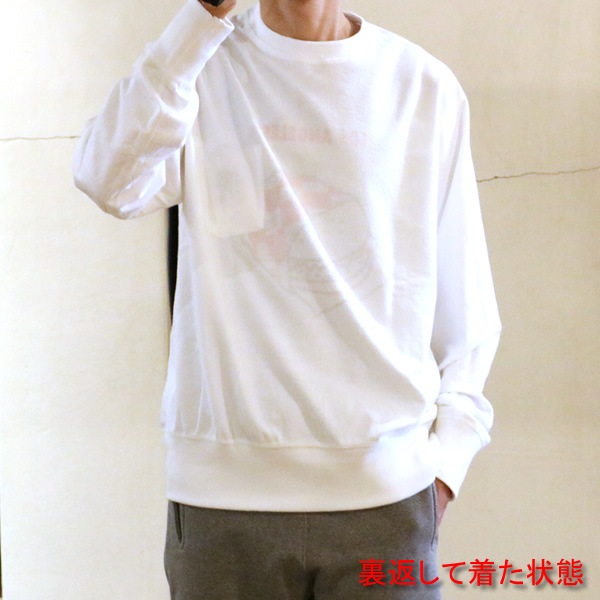 オリジナルチャコール/ORIGINAL CHARCOAL リバーシブルスウェット 長袖Tシャツ ロンT 薄手スウェット Reversible L/Sweat City Print(LA) 23-01-1-507 メンズ レディース