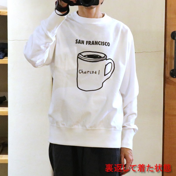 オリジナルチャコール/ORIGINAL CHARCOAL リバーシブルスウェット 長袖Tシャツ ロンT 薄手スウェット Reversible L/Sweat City Print(SF) 23-01-1-507 メンズ レディース