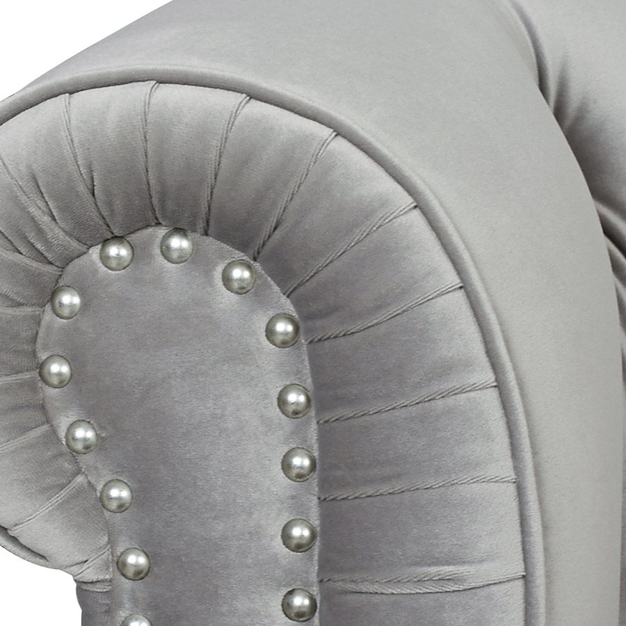 新品ジェニファーテイラー3PソファLa Rosa 865 Velour Gray 3人掛け ソファ ベロア グレー