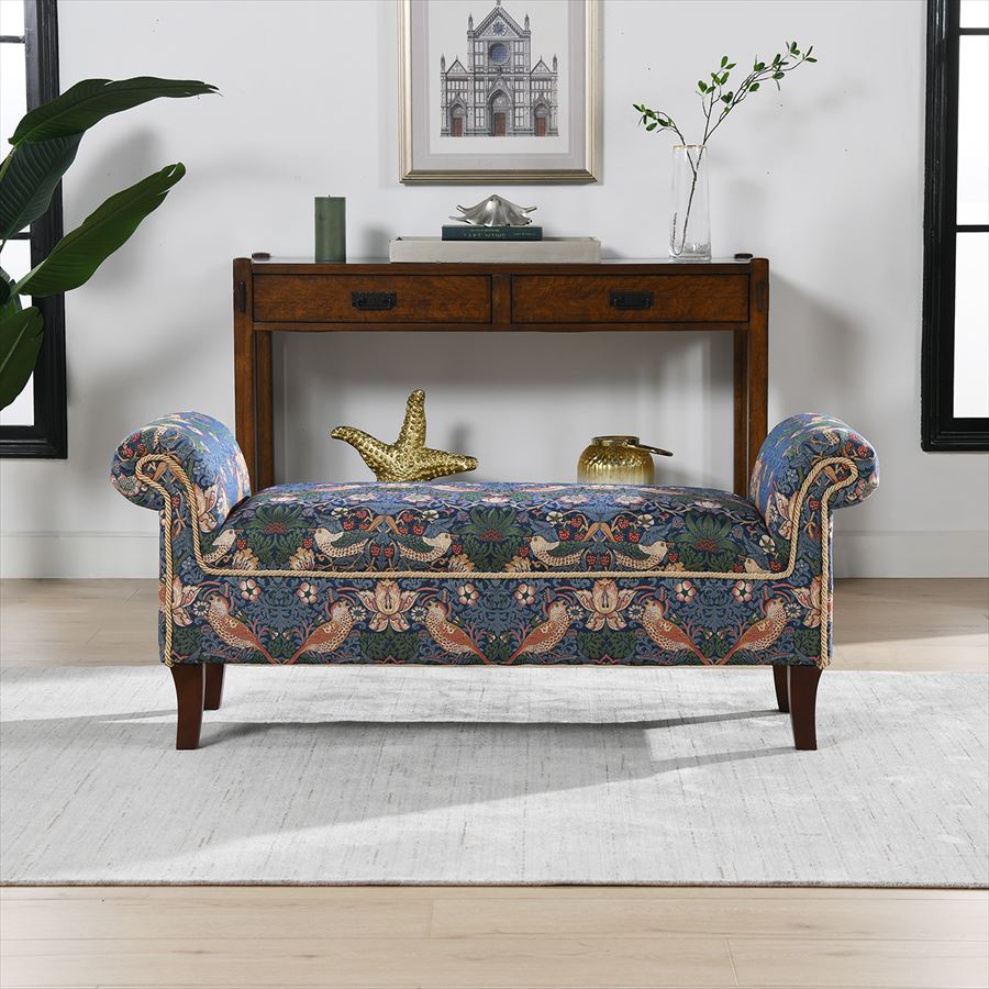 新品　NEW1人掛け ボタン留め ソファ いちご泥棒グレー image.webp