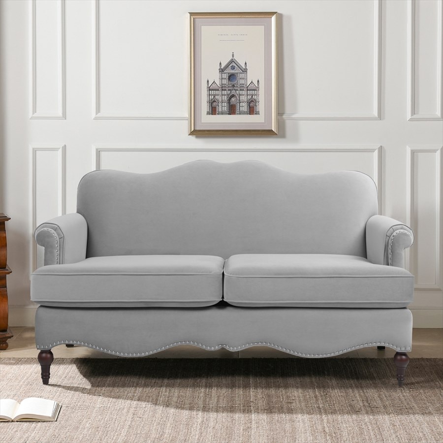 新品ジェニファーテイラー2PソファLa Rosa 865 Velour Gray Jennifer Taylor Home【ジェニファーテイラー正規輸入元取扱店】2人