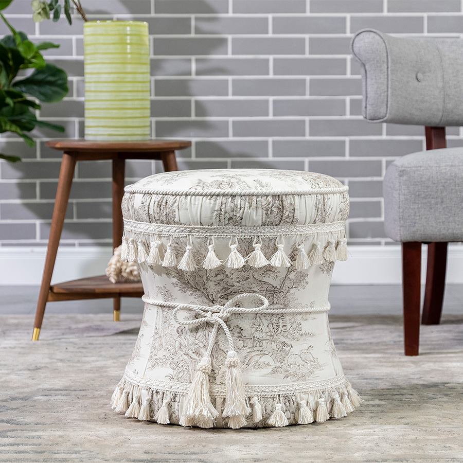 ラウンドスツール Toile de Jouy JY02