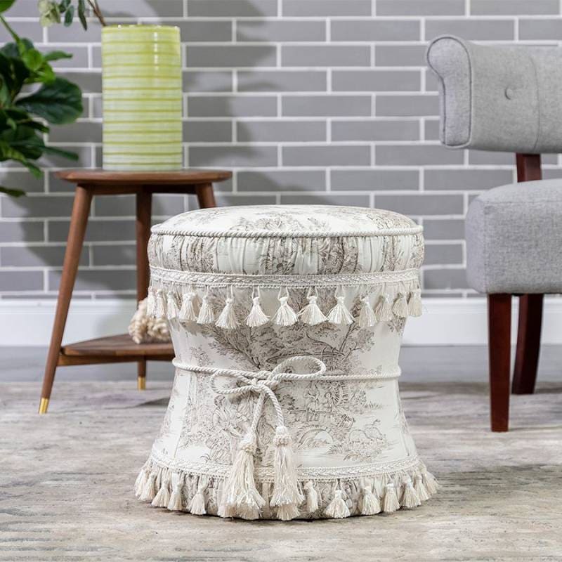 ラウンドスツール Toile de Jouy JY02