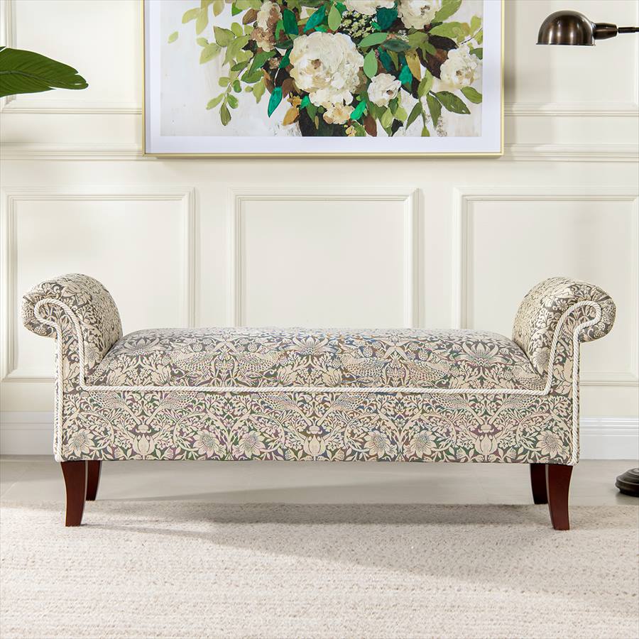 ロールアームベンチ Strawberry Thief Gray VI04