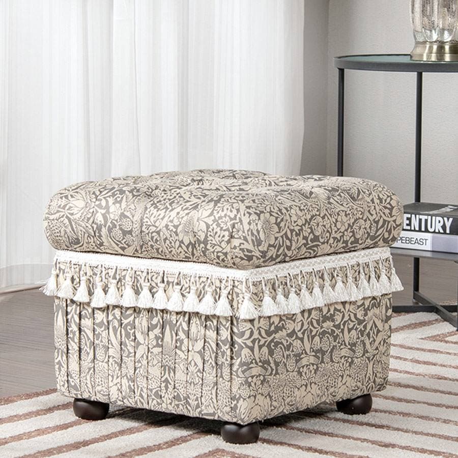 収納付きスツール Strawberry Thief Gray VI04