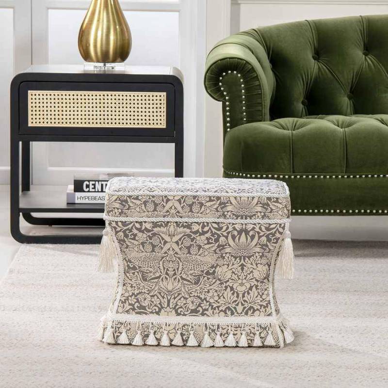 薄型スツール Strawberry Thief Gray VI04